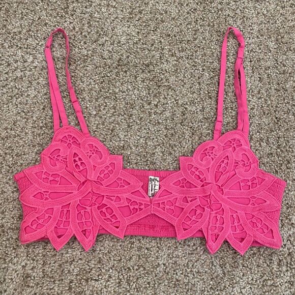 Intimately Free People Bali Soleil Bralette Pink Cropped Top - Picture 2 of 6